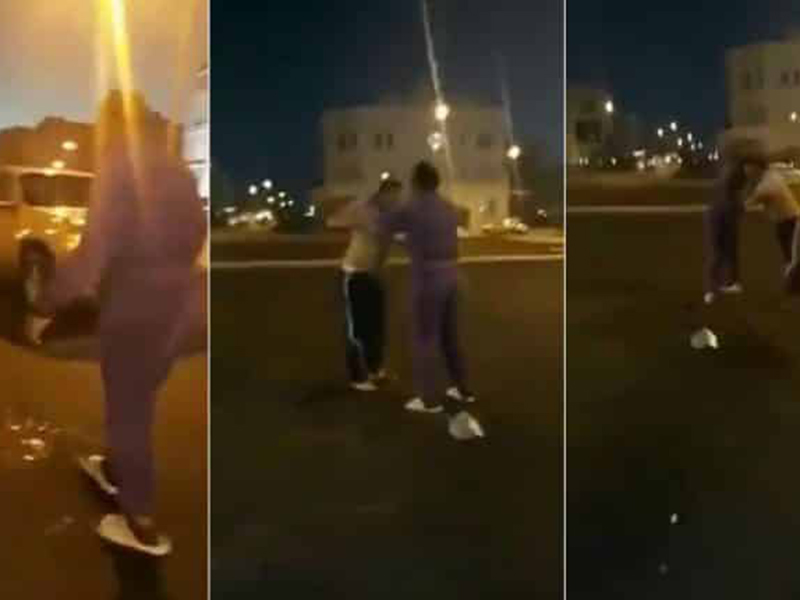 اضغط لمشاهدة الفيديو: مشاجرة بين شاب وخادمة إثيوبية بشارع عام في الكويت